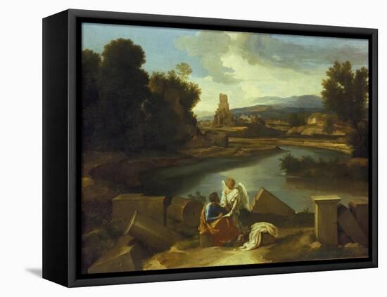 Landscape with St, Matthew, 1640-Nicolas Poussin-Framed Premier Image Canvas