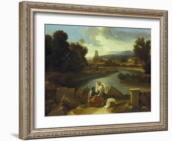 Landscape with St, Matthew, 1640-Nicolas Poussin-Framed Giclee Print