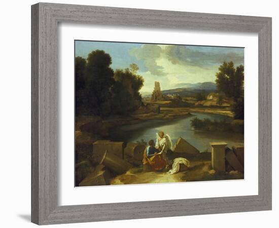 Landscape with St, Matthew, 1640-Nicolas Poussin-Framed Giclee Print