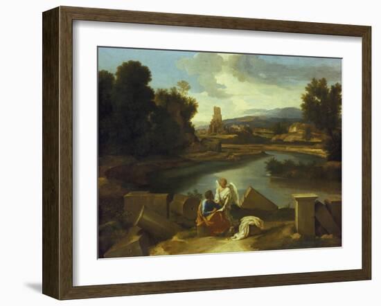 Landscape with St, Matthew, 1640-Nicolas Poussin-Framed Giclee Print