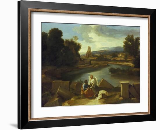 Landscape with St, Matthew, 1640-Nicolas Poussin-Framed Giclee Print