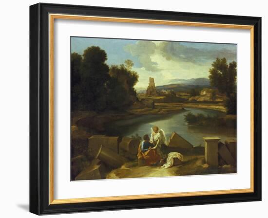 Landscape with St, Matthew, 1640-Nicolas Poussin-Framed Giclee Print