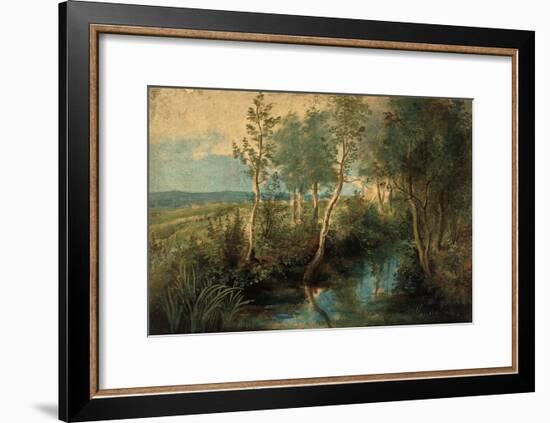 Landscape with Stream Overhung with Trees, 1637-1640-Peter Paul Rubens-Framed Giclee Print