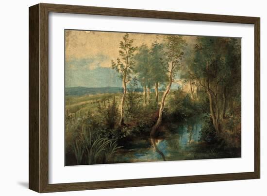 Landscape with Stream Overhung with Trees, 1637-1640-Peter Paul Rubens-Framed Giclee Print