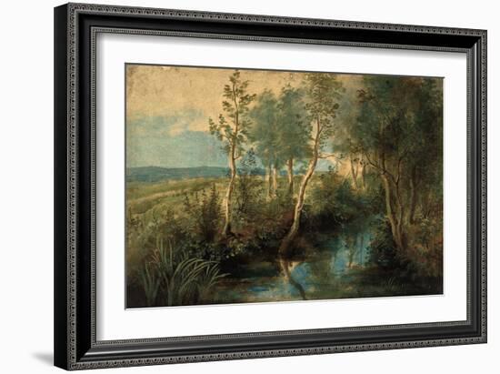 Landscape with Stream Overhung with Trees, 1637-1640-Peter Paul Rubens-Framed Giclee Print