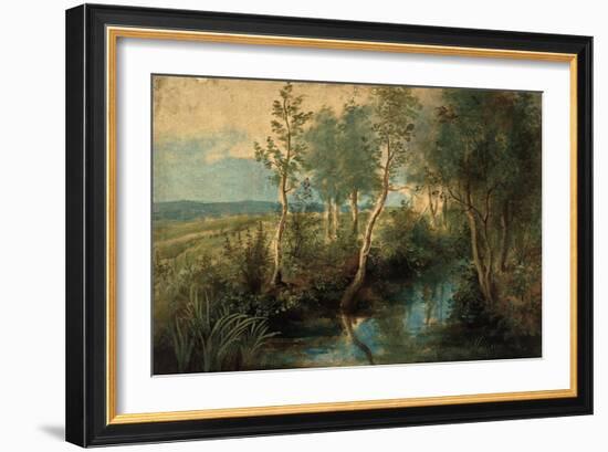 Landscape with Stream Overhung with Trees, 1637-1640-Peter Paul Rubens-Framed Giclee Print