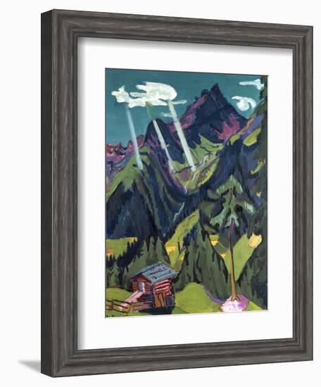 Landscape with Sunbeams (Buendner)-Ernst Ludwig Kirchner-Framed Giclee Print