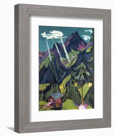 Landscape with Sunbeams (Buendner)-Ernst Ludwig Kirchner-Framed Giclee Print