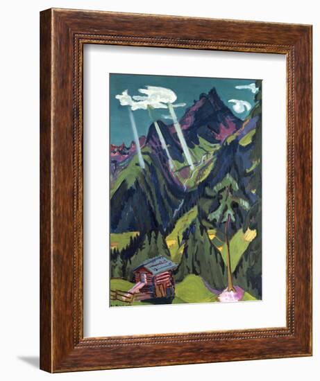 Landscape with Sunbeams (Buendner)-Ernst Ludwig Kirchner-Framed Giclee Print