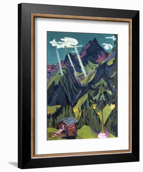 Landscape with Sunbeams (Buendner)-Ernst Ludwig Kirchner-Framed Giclee Print