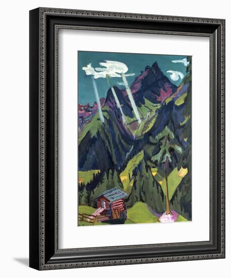 Landscape with Sunbeams (Buendner)-Ernst Ludwig Kirchner-Framed Giclee Print