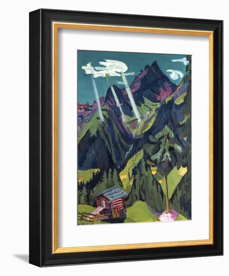 Landscape with Sunbeams (Buendner)-Ernst Ludwig Kirchner-Framed Giclee Print