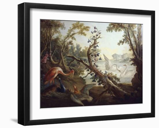 Landscape with Swans, C.1765, North Wall of the Salon Demarteau-Jean-Honoré Fragonard-Framed Giclee Print