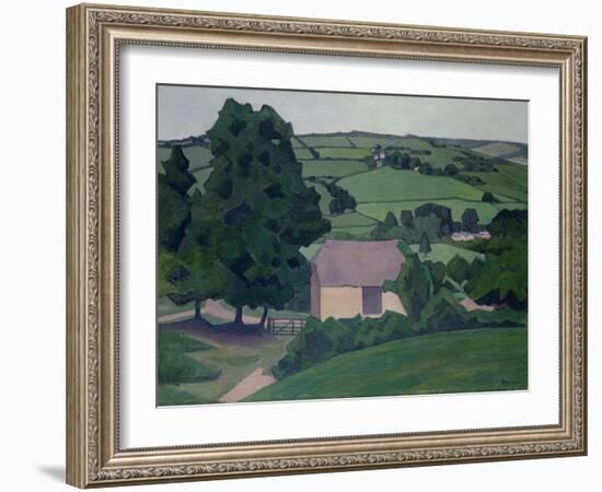 Landscape with Thatched Barn-Robert Polhill Bevan-Framed Giclee Print