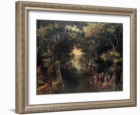 Landscape with the Apostle Philip Baptizing the Eunuch, (1590-1632)-David Vinckboons-Framed Giclee Print