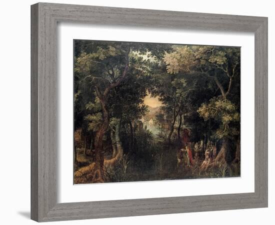 Landscape with the Apostle Philip Baptizing the Eunuch, (1590-1632)-David Vinckboons-Framed Giclee Print