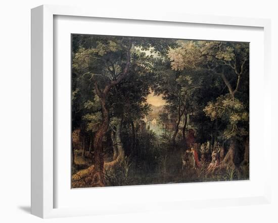 Landscape with the Apostle Philip Baptizing the Eunuch, (1590-1632)-David Vinckboons-Framed Giclee Print