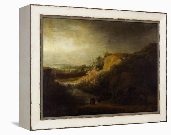 Landscape with the Baptism of the Eunuch-Rembrandt van Rijn-Framed Premier Image Canvas