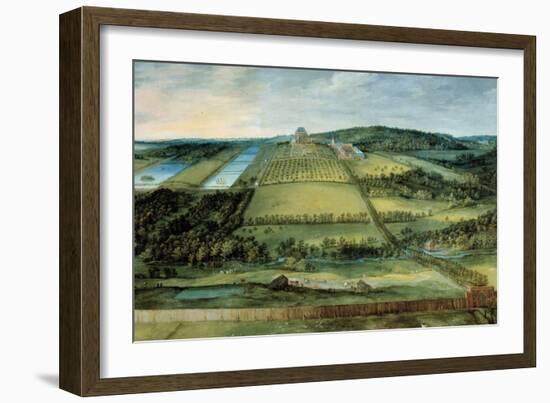 Landscape with the Chateau Mariemont Chateau Now Detruit Located near Brussels. Painting by Jan Bru-Jan the Elder Brueghel-Framed Giclee Print