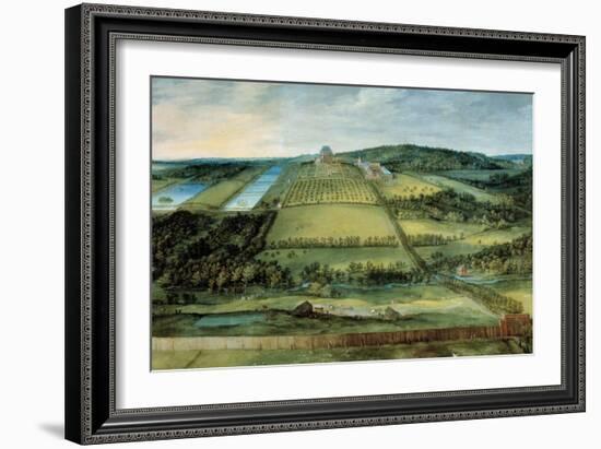 Landscape with the Chateau Mariemont Chateau Now Detruit Located near Brussels. Painting by Jan Bru-Jan the Elder Brueghel-Framed Giclee Print