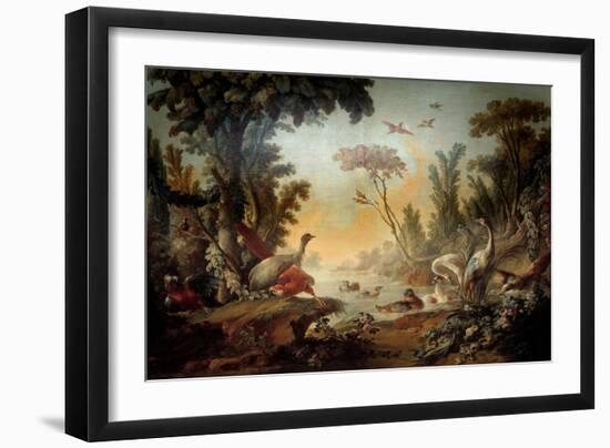 Landscape with the Echassiers Panel of the Salon Demarteau, 18Th Century (Oil on Canvas)-Jean-Honore Fragonard-Framed Giclee Print