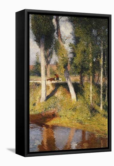 Landscape with the Edge of a River, Paysage au Bord de la Riviere-Henri Martin-Framed Premier Image Canvas