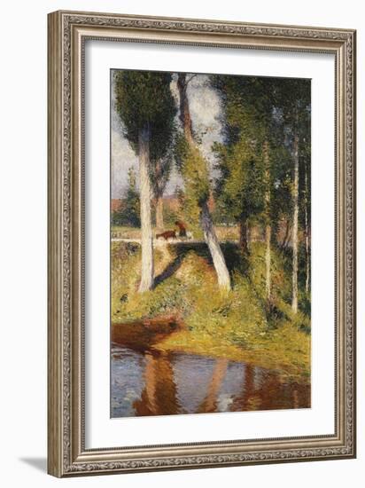 Landscape with the Edge of a River, Paysage au Bord de la Riviere-Henri Martin-Framed Giclee Print