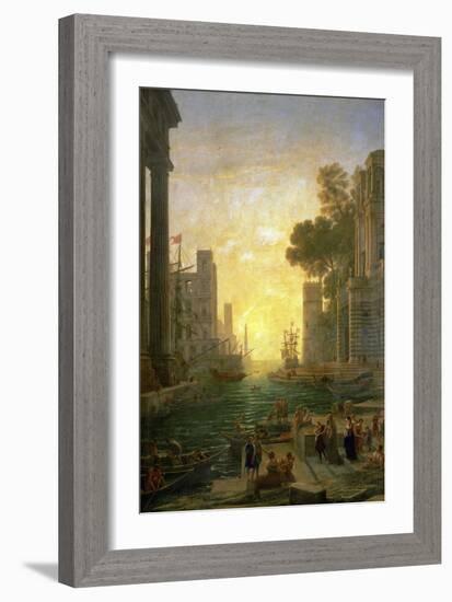 Landscape With the Embarkment of Saint Paula Romana In Ostia, 1639-1640-Claude Lorraine-Framed Giclee Print