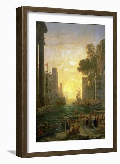 Landscape With the Embarkment of Saint Paula Romana In Ostia, 1639-1640-Claude Lorraine-Framed Giclee Print