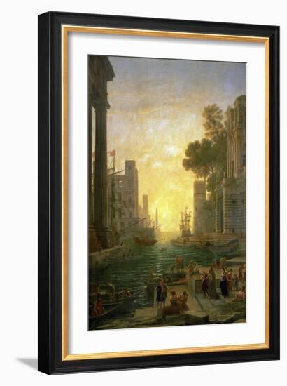 Landscape With the Embarkment of Saint Paula Romana In Ostia, 1639-1640-Claude Lorraine-Framed Giclee Print