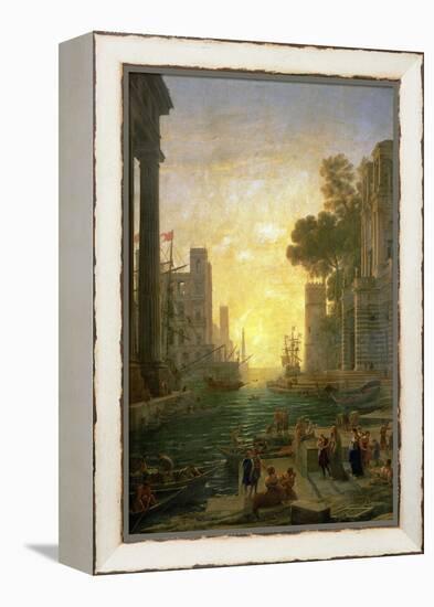 Landscape With the Embarkment of Saint Paula Romana In Ostia, 1639-1640-Claude Lorraine-Framed Premier Image Canvas