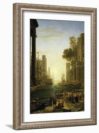 Landscape with the Embarkment of Saint Paula Romana in Ostia, 1639-1640-Claude Lorraine-Framed Giclee Print