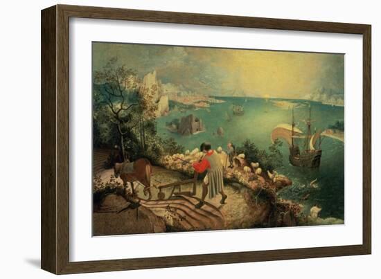 Landscape with the Fall of Icarus, about 1558-Pieter Bruegel the Elder-Framed Giclee Print