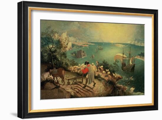 Landscape with the Fall of Icarus, about 1558-Pieter Bruegel the Elder-Framed Giclee Print