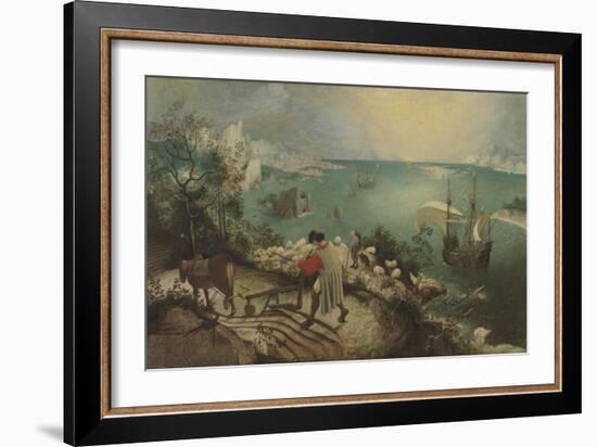 Landscape with the Fall of Icarus, C. 1560-Pieter Bruegel the Elder-Framed Giclee Print