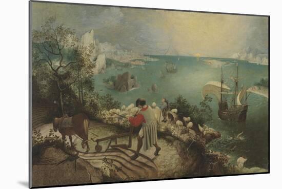 Landscape with the Fall of Icarus, C. 1560-Pieter Bruegel the Elder-Mounted Giclee Print