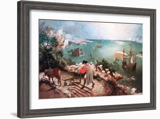 Landscape with the Fall of Icarus, C1555-Pieter Bruegel the Elder-Framed Giclee Print