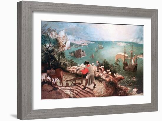 Landscape with the Fall of Icarus, C1555-Pieter Bruegel the Elder-Framed Giclee Print