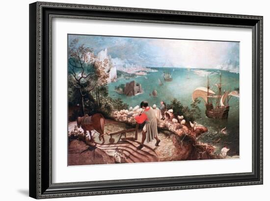 Landscape with the Fall of Icarus, C1555-Pieter Bruegel the Elder-Framed Giclee Print