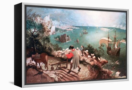 Landscape with the Fall of Icarus, C1555-Pieter Bruegel the Elder-Framed Premier Image Canvas