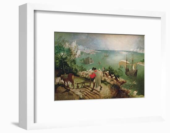 Landscape with the Fall of Icarus, circa 1555-Pieter Bruegel the Elder-Framed Premium Giclee Print