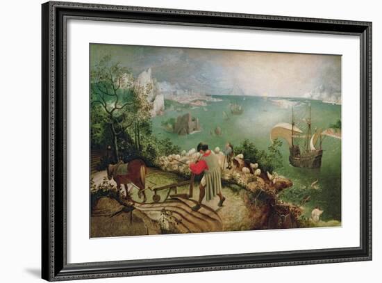 Landscape with the Fall of Icarus, circa 1555-Pieter Bruegel the Elder-Framed Giclee Print