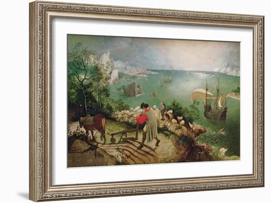 Landscape with the Fall of Icarus, circa 1555-Pieter Bruegel the Elder-Framed Giclee Print