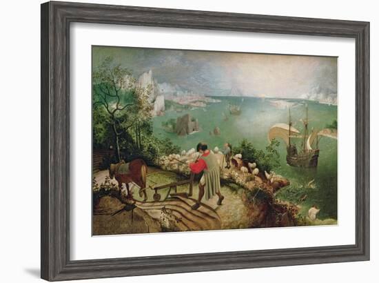 Landscape with the Fall of Icarus, circa 1555-Pieter Bruegel the Elder-Framed Giclee Print