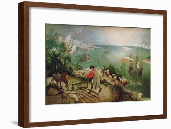 Landscape with the Fall of Icarus, circa 1555-Pieter Bruegel the Elder-Framed Giclee Print