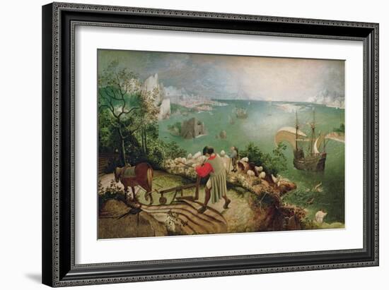 Landscape with the Fall of Icarus, circa 1555-Pieter Bruegel the Elder-Framed Giclee Print