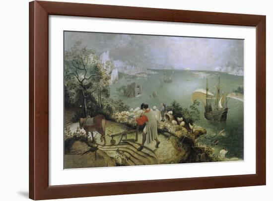 Landscape with the Fall of Icarus-Pieter Bruegel the Elder-Framed Premium Giclee Print