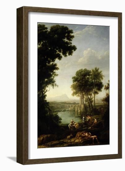 Landscape with the Finding of Moses-Claude Lorraine-Framed Giclee Print