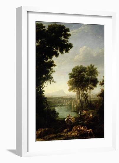 Landscape with the Finding of Moses-Claude Lorraine-Framed Giclee Print