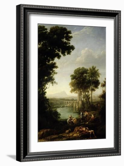 Landscape with the Finding of Moses-Claude Lorraine-Framed Giclee Print